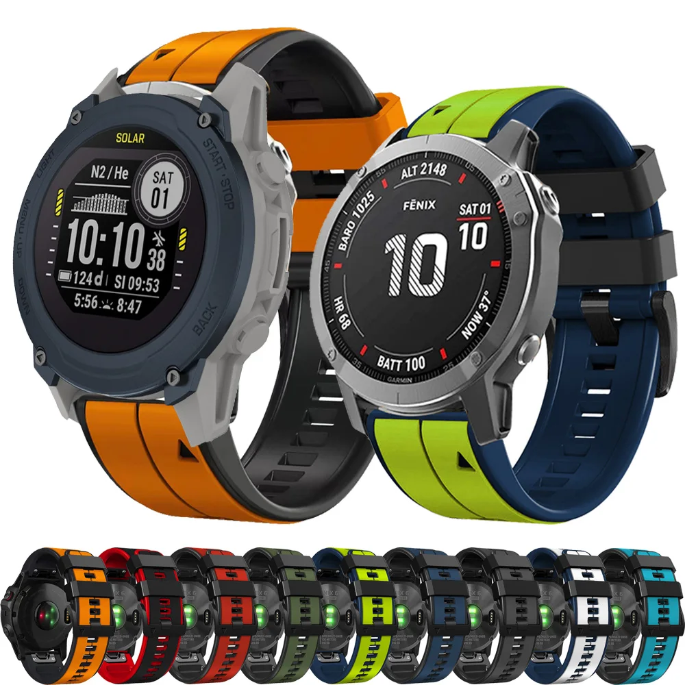 

Ремешок силиконовый для смарт-часов Garmin Fenix 7X 7 Solar 6X 6 Pro 5 5X Plus Instinct 2X EPIX Gen 2, 22, 26 мм