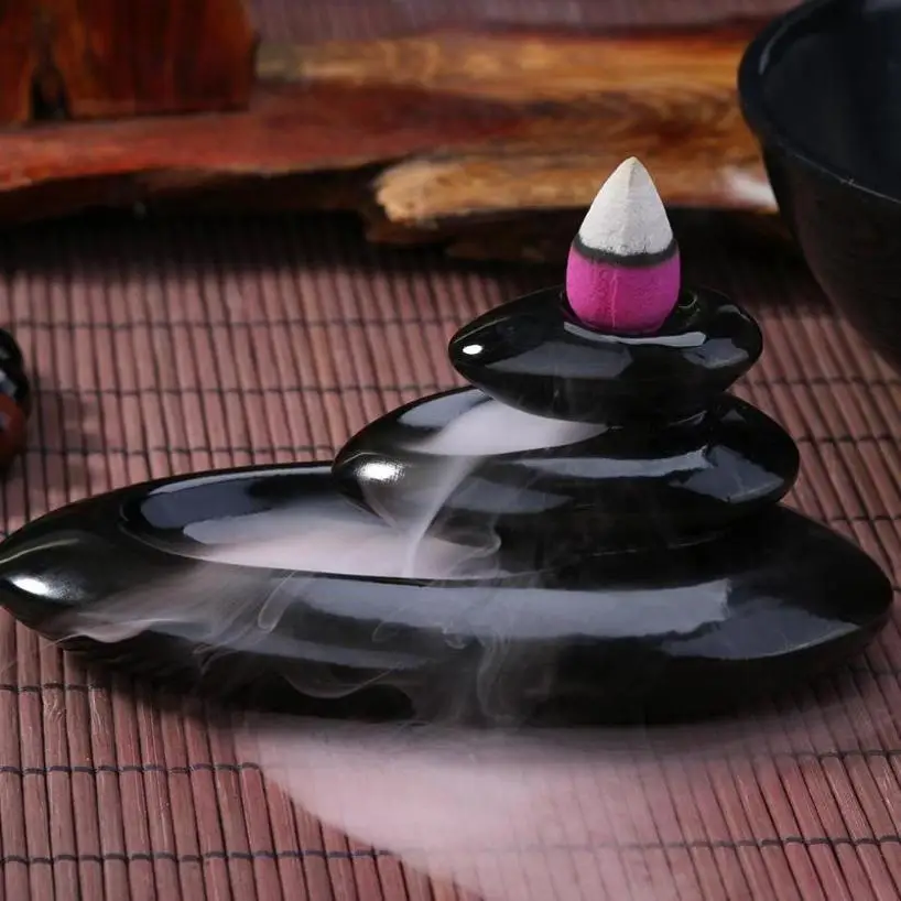 1 Pcs Small Censer Incense Holder Incense Home Office Teahouse Creative Decor Ceramic Incense Stand Lotus