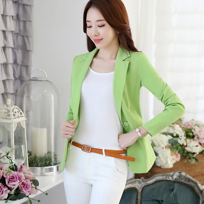 High Quality Spring Long-sleeved Coat Ol Fashion Overalls Large Size Blazer Summer Blue Professional Small Suit Jacket Woman