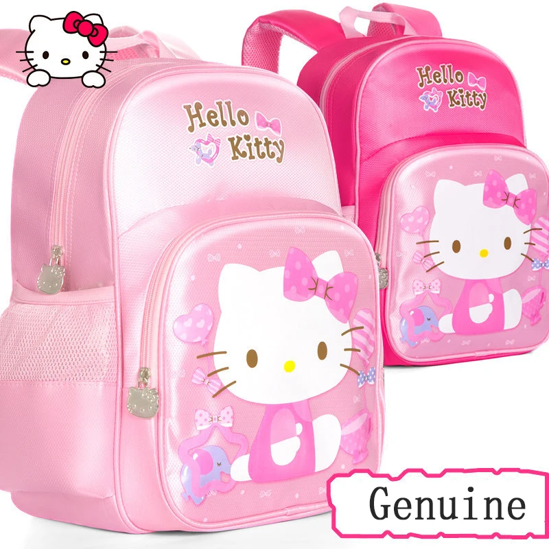 

Оригинальный детский рюкзак Hello Kitty, милые школьные ранцы, Детский рюкзак, кошелек, детские сумки для девочек, милый рюкзак на молнии