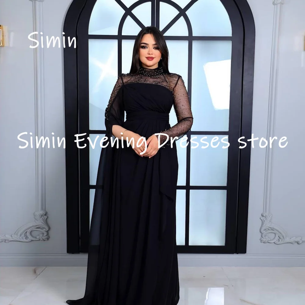 

Simin Chiffon A-line Scoop Neckline Ruffle Populer Formal Prom Gown Floor-length Evening Elegant Party dresses for women 2023