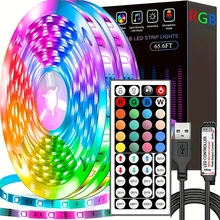 LED 스트립 조명 (44키 리모컨 포함) 1m 5m 10m 20m RGB 테이프 LED 벽/실내 장식용 (가정, 침실, 파티 장식, TV 백라이트)