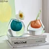 Thick Glass Vase Small Mouthed Hydroponic Vase Flower Vessels Ornament Flower Arrangement Decorative Vases Dried Flower Vases 3