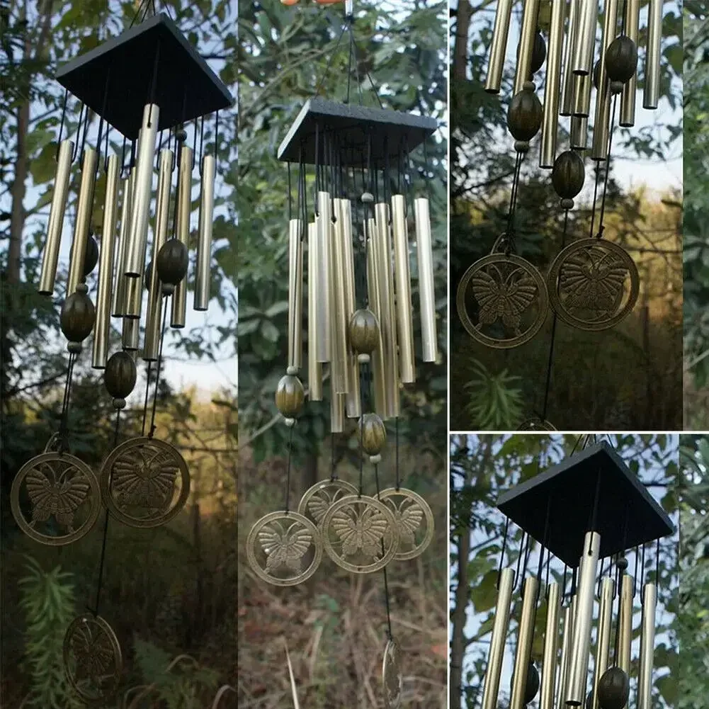 1pcs Large Wind Chimes Bell Stainless Butterfly 12 Tube Outdoor Windchime Garden Yard Balcony Corridor Decoration Birthday Gifts 5