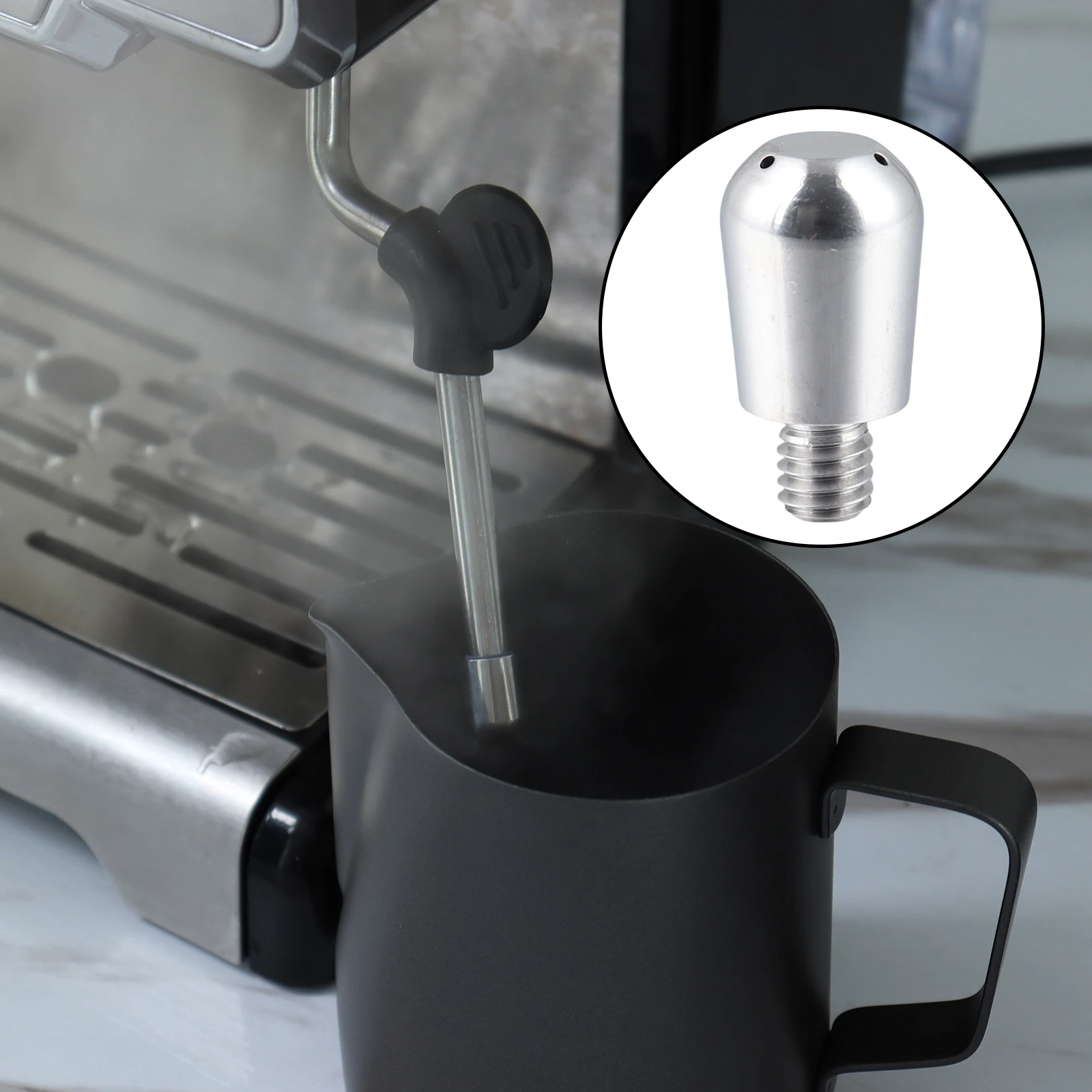 3 Hole Coffee Machine Steam Nozzle Milk Foam Tip Spout Durable 304 Stainless Steel for Crm3605 Home Kitchen Barista Replacement