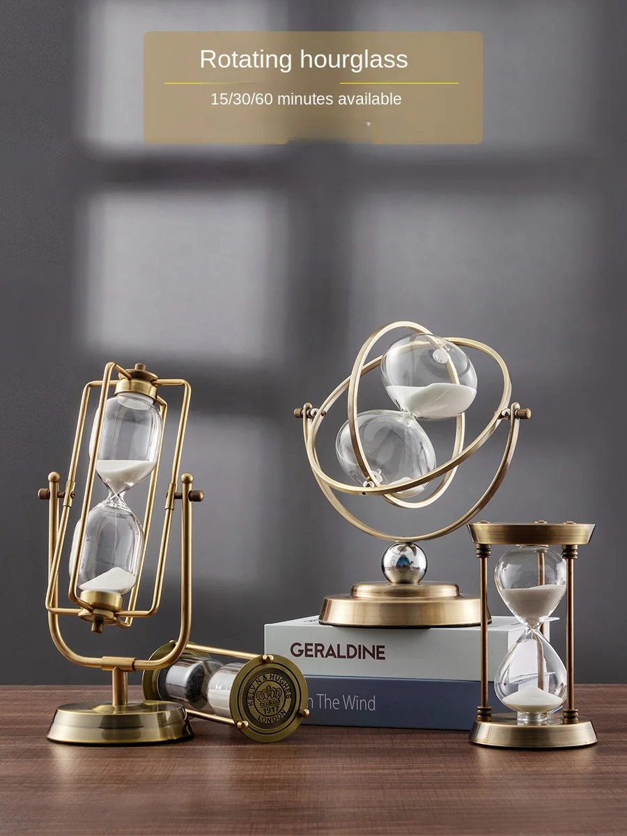 

Nordic Creative Personality Globe Hourglass Timer 30 Minutes 60 Ornaments Modern Luxury Office Decorations Hourglass Sand Timer