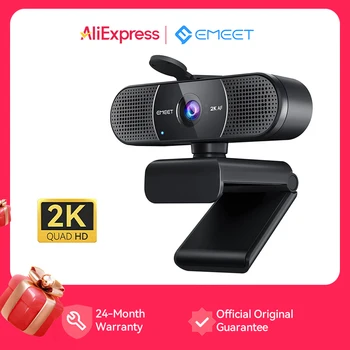 EMEET Webcam USB Mini fotocamera con messa a fuoco automatica 2K per computer portatile Web Camera con doppi microfoni per videocamera con zoom Youtube Webcam 2K