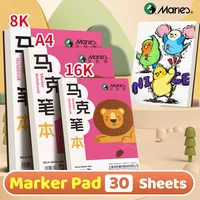 Marie's 30 Sheets Marker Paper Pad 16K/A4/8K Bleedproof for Alcohol Markers,32 lb/120 gsm Drawing Sketchbook for Adults, Student 1