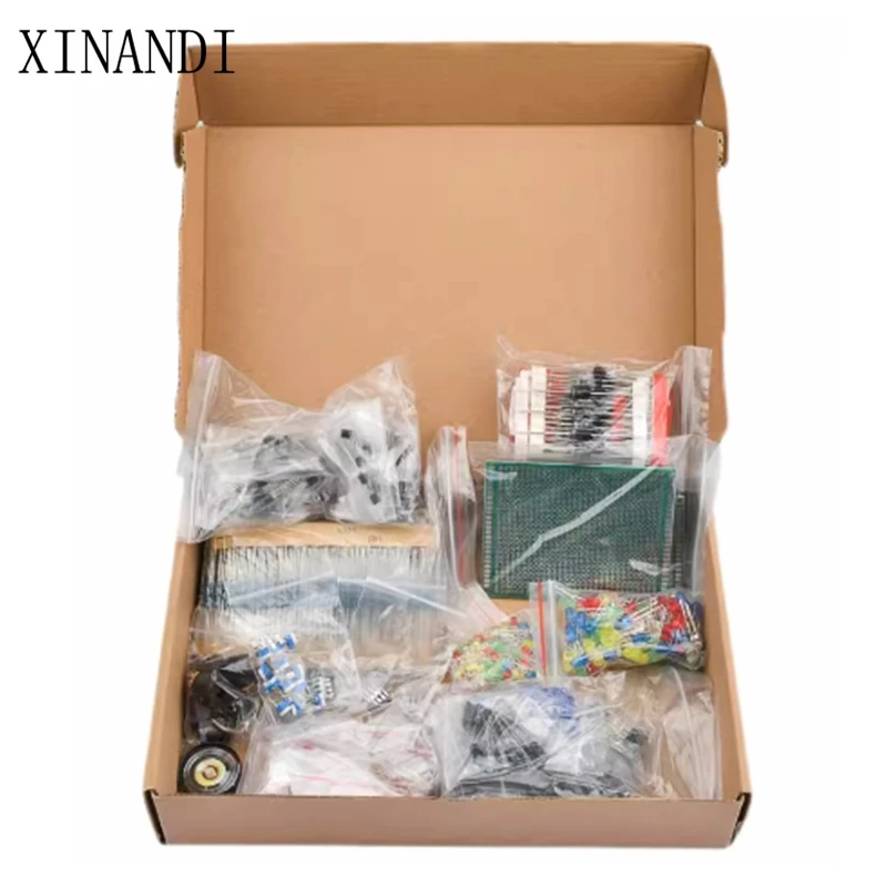 

Electronic Components Kit Ultimate Edition Various Common Capacitors Resistors Capacitors T0-92 LED Transistors PCB Board DIP-IC