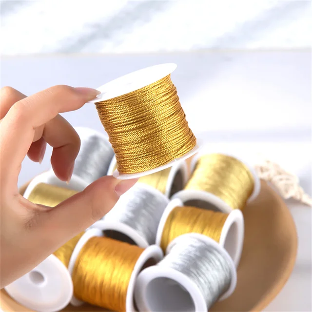 Gold/Silver Macrame Thread for Jewelry Making 2