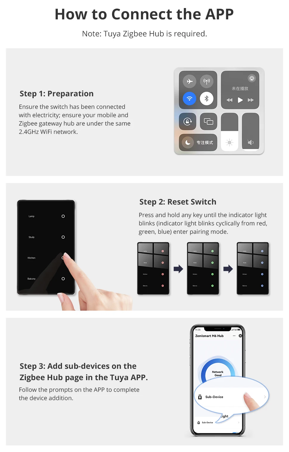 Zigbee DIY Name Switch with Display Screen US Black Touch Panel Light Switch Wor