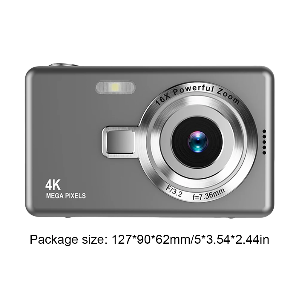 4K HD 1080P 휴대용 브이로그 카메라, 16X 줌, 자동 초점 브이로그 카메라, 흔들림 방지, 2.4 인치 IPS 스크린, 어린이 성인 사진