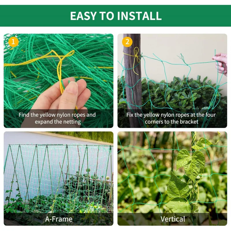 KINGLAKEGarden grid suitable for rock climbing plants, 6ft x 12ft green garden plant net, heavy plastic plant grid, protect vege 6