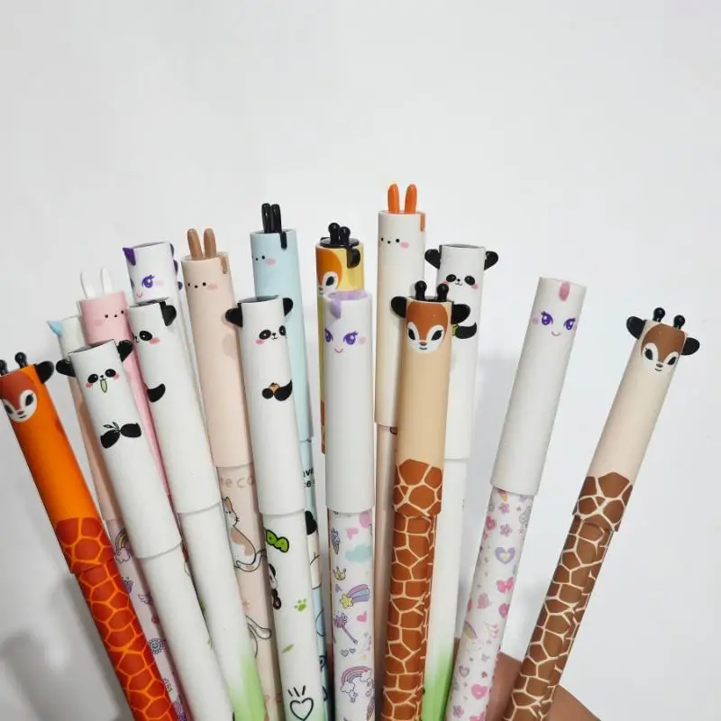 6/8/10 Pcs Cute Writing Tools Animal-Shaped Erasable Pens For Journaling Writing Office Supplies Gift Ideas Office Stationery - 4