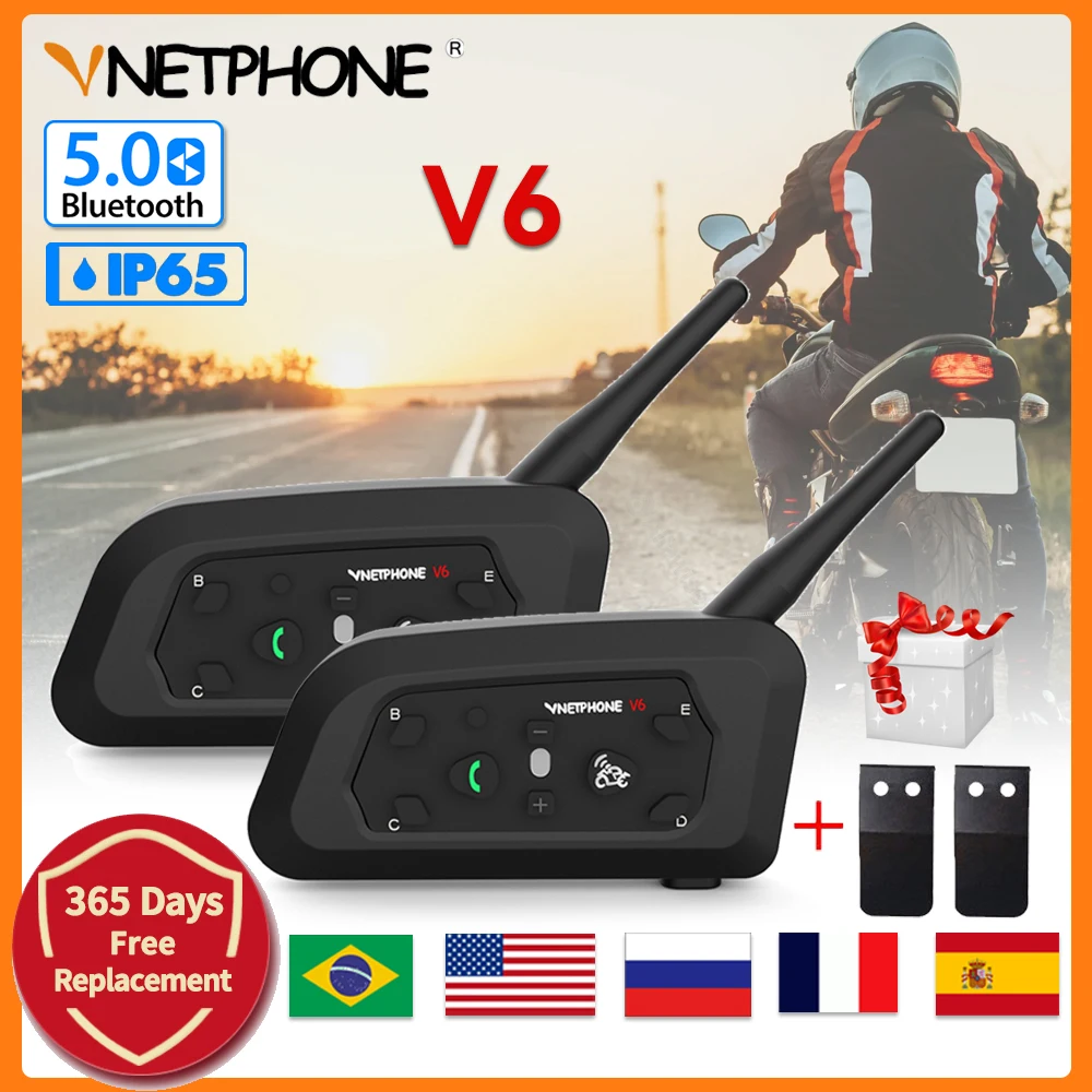 V6 Motorcycle Bluetooth Helmet Headset Full Duplex