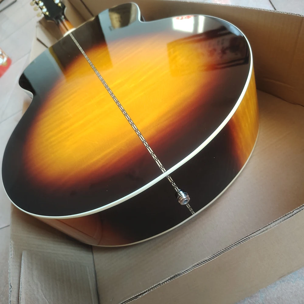 43 inch side, rear flame maple top SJ-200BS-E electric box folk electric acoustic guitar, in stock, ping