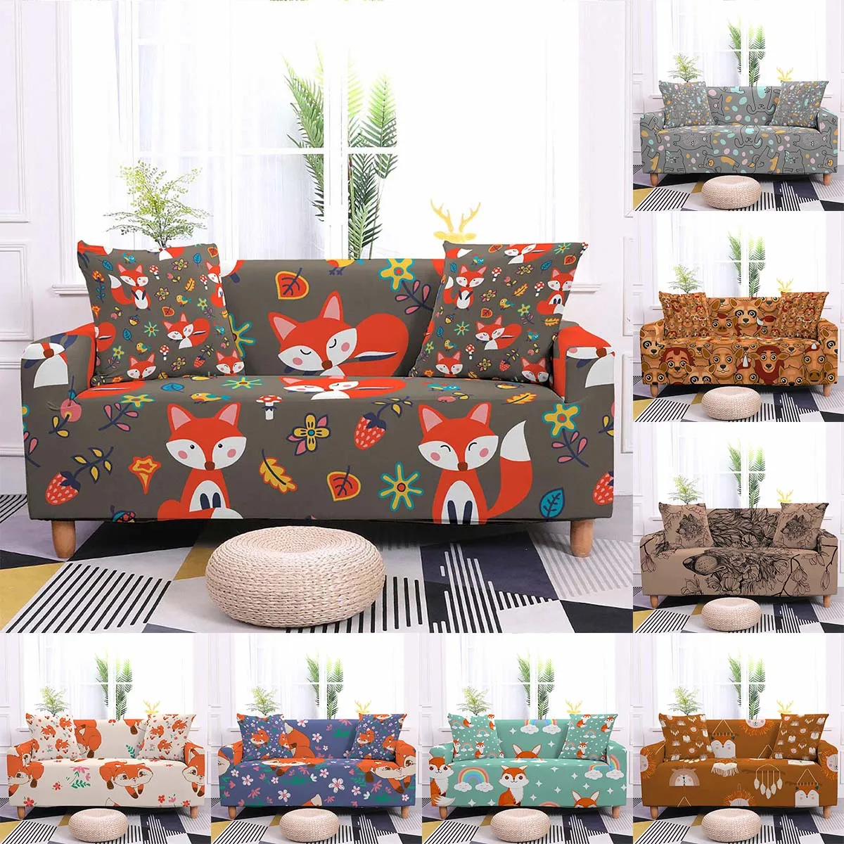 

Merry Christmas Sofa Cover Xmas Decor Stretch Couch Cover for Living Room Christmas Sofa Cover 1/2/3/4 Seat Sofa Armchair Cover