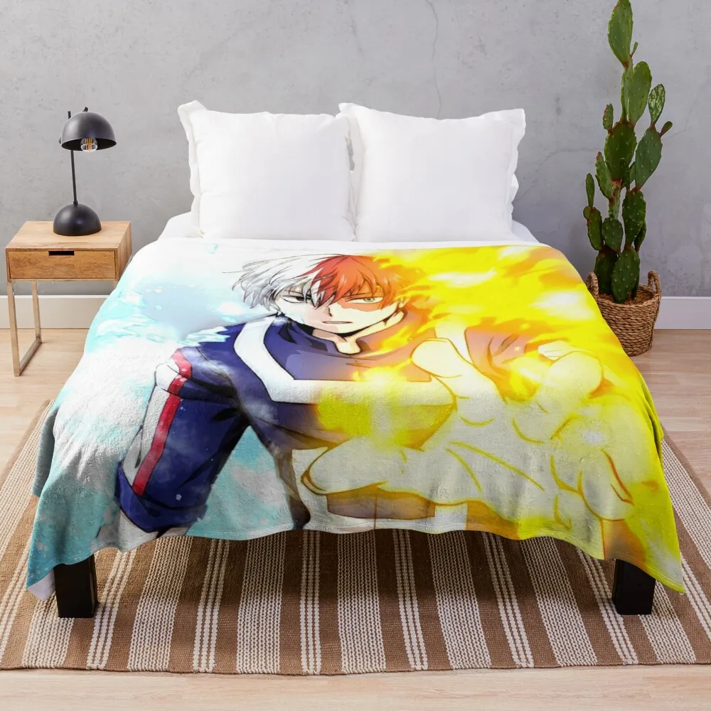 

My Hero Academia - Shoto Todoroki Throw Blanket Double-Sided Blanket Blankets For Bed Personalized Gift