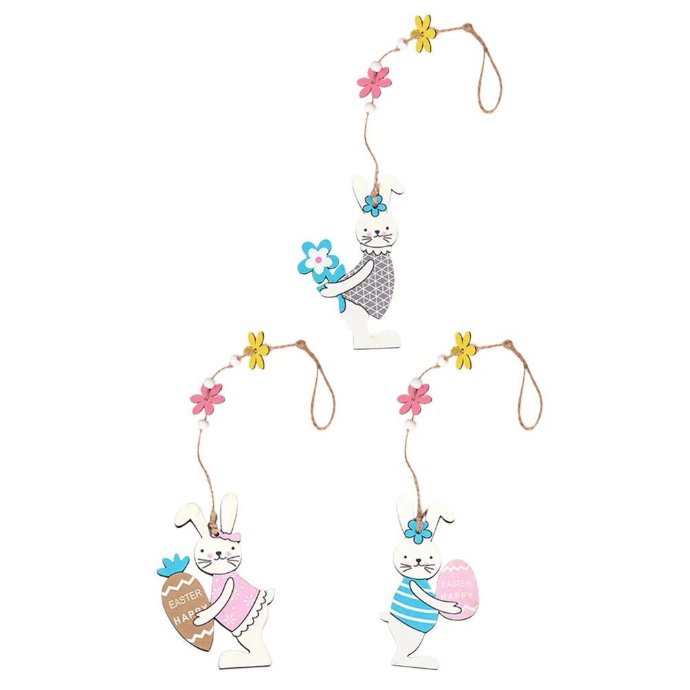 

3pcs Easter Hanging Ornament Rabbit Pendant Easter Birthday Bunny Party Decoration