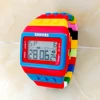 Fashion Students Mens Women Colourful SHHORS Building Blocks Plastic Waterproof Sport Digital Electronic Multifunctional Watches 4