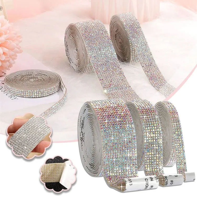 DIY Self-adhesive Rhinestone Strips Clothing Toy Car Stickers