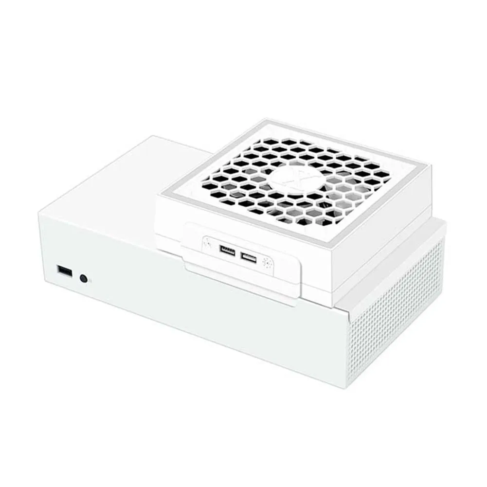 Xbox 시리즈 S용 LED 냉각 선풍기 분위기 조명, 3 단 기어 조절 가능, 콘솔 선풍기 냉각, 7 가지 조명 모드 장식, 5V 2.4A