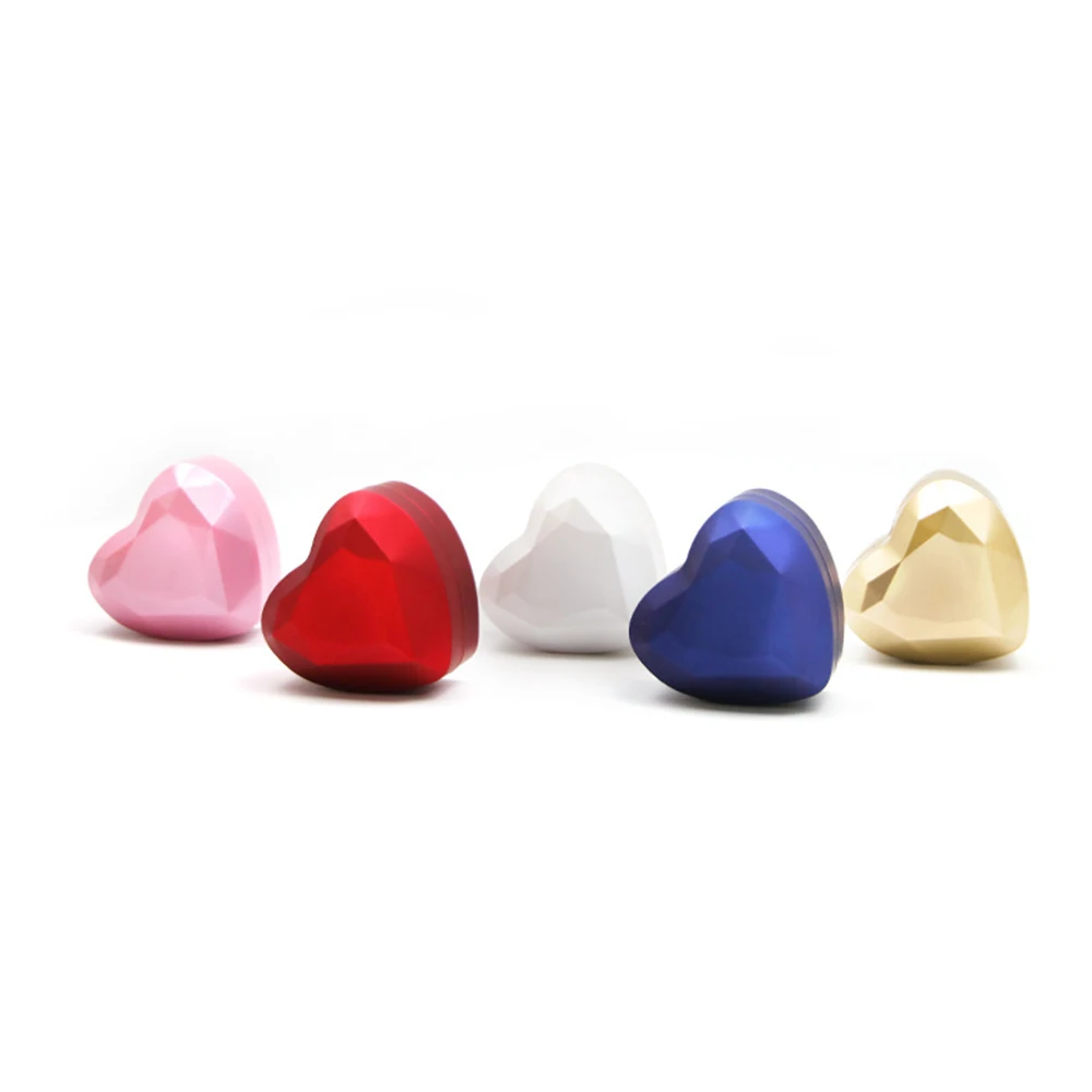 Luxury Heart-Shaped LED Light Wedding Ring Box With Display Storage Jewelry Decoration Box Ring Pendant Bag Birthday Gift