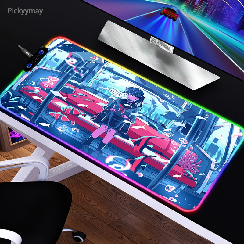 

LED Light Mousepad Mause RGB Anime Mouse Pad Mausepad Keyboard Computer Table Mausepad Desk Mat PC Accessories Teclado Carpet