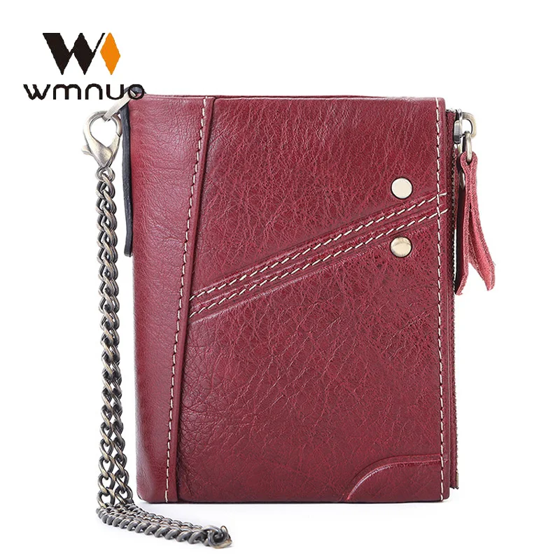 

wmnuo RFID Wallets Men Cow Genuine Leather Billfold Male Short Purse for Man Card Holders Coin Change Money Bag Clutch Wallet