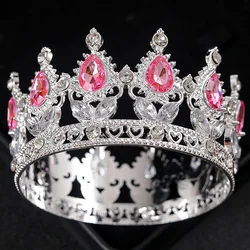 Elegant Crystal Tiara and Crown Cake Topper for Weddings and Birthdays (Pink)