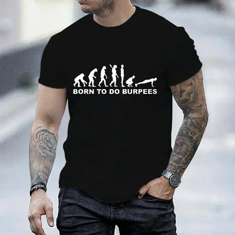 

Short Sleeve Oversized T Shirt Men Brand Tees New Fashion T-Shirts for Men Evolution Burpees Instructor Funny T Shirt