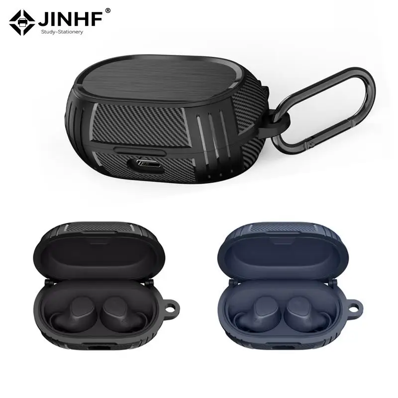 Custodia Di Lusso Per Jabra Elite Active 75T Con Moschettone Custodia Per Armatura Militare Forjabra Elite 7 Pro/Elite 7 Custodia In Fibra Di Carbonio