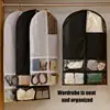 Suit Cover Bags Large Capacity Suit Bag With Clear Window Reusable Household Organizing Supplies Wardrobe Organizer For Jackets 5