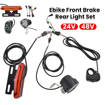 Set di luci posteriori per freno anteriore Ebike Interruttore fari clacson Risparmio energetico Installazione semplice Accessori per biciclette elettriche