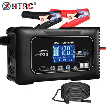 Caricabatteria intelligente HTRC 20A 12V-24V per riparazione batteria Moto Auto per batterie al litio LiFePo4 AGM al piombo acido Moto
