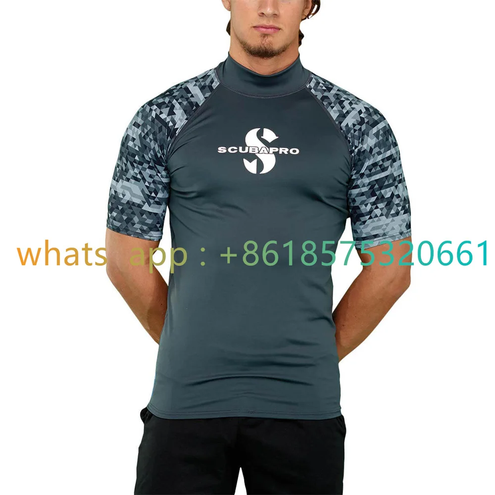 Surf Man RASH GUARD Short Sleeve floatsuit Split Beach Swimming T Shirts UV Protection Rash Guard Tight Water Sports Beach Swim