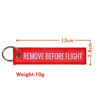 1 PC Wholesale Aviation Keychain Remove Before Flight Both Sides Embroidery Car Key Accessories Backpack Pendant Chain 2