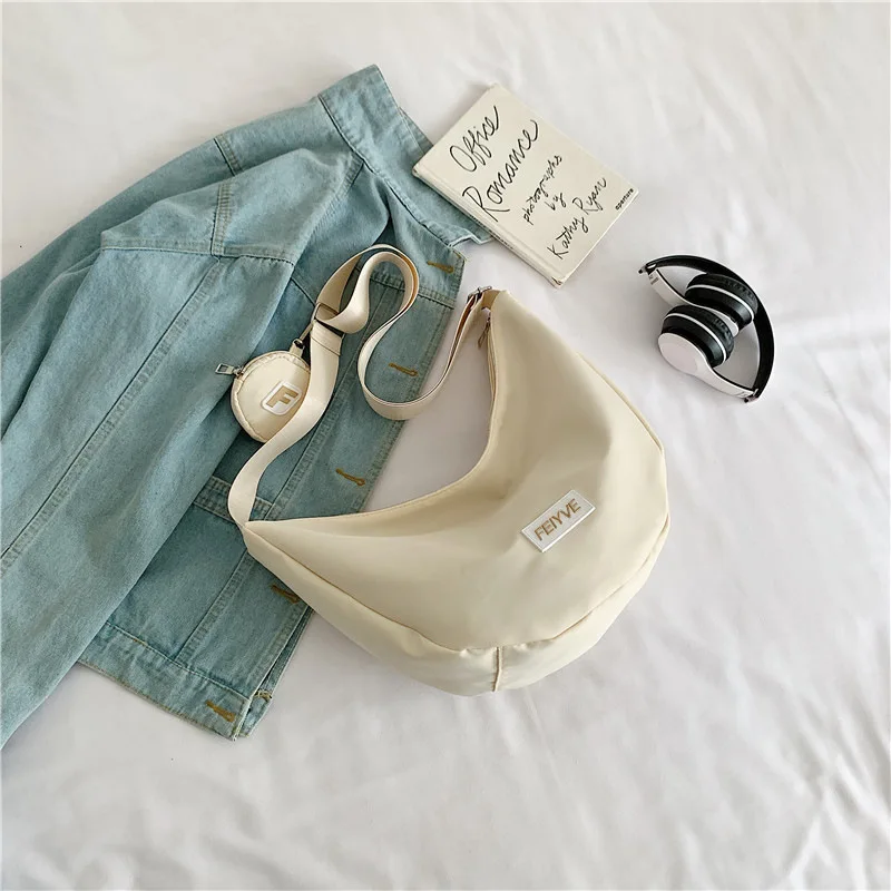 Summer Japanese Dumpling Messenger Bag - Nylon Canvas Large Capacity Tote, Convertible Shoulder & Crossbody Commuter Purse