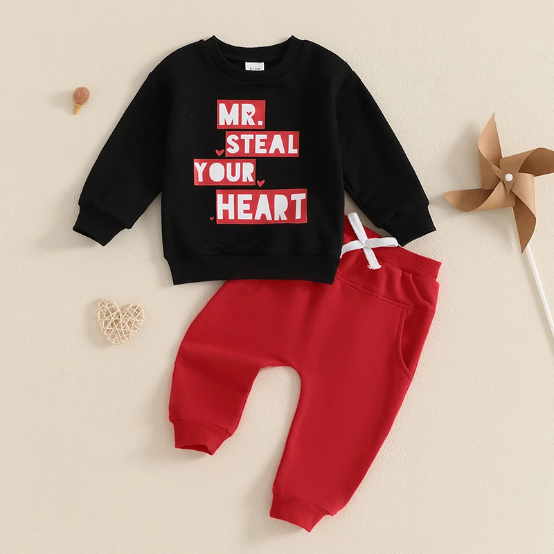 Baby Boys Valentine’s Sweatshirt Set 2