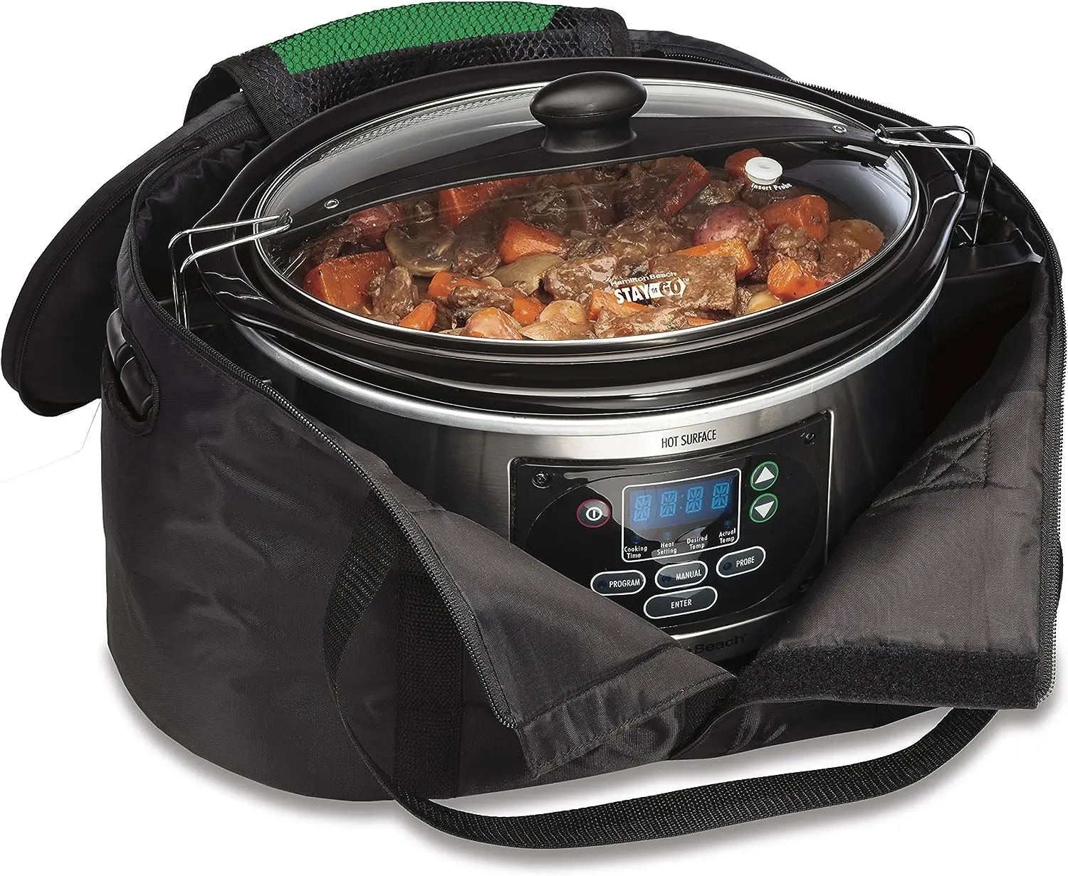  Hamilton Beach Programmable Slow Cooker with Flexible Easy  Programming, 5 Cooking Times, Dishwasher-Safe Crock, Lid, 4 Quart, Silver:  Home & Kitchen