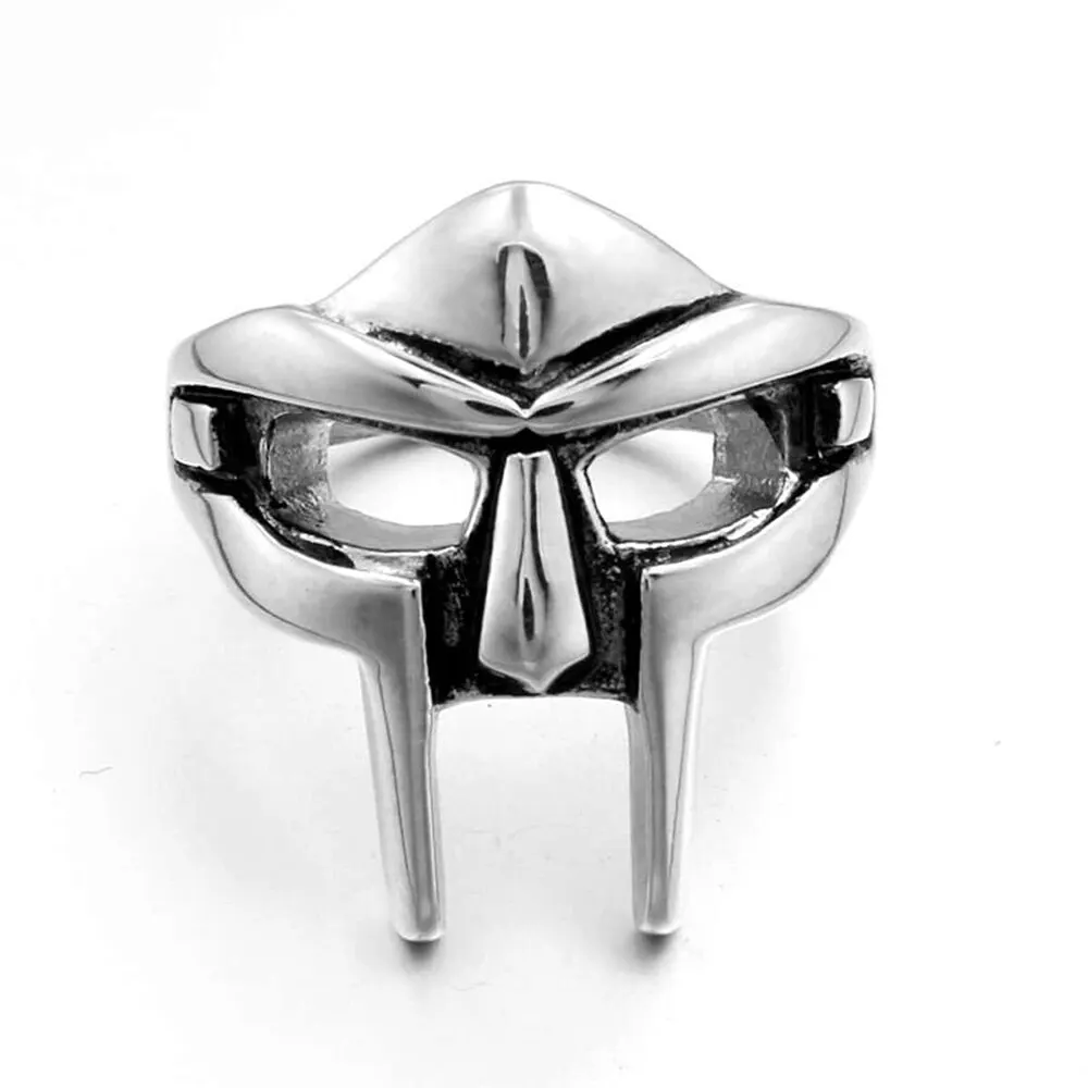Finger Ring Opening Ring Adjustable Rings Vintage Goth Mf Doom Mask Adjustable Joint Ring For Men Gladiator Punk Egyptian Pharaoh Male Open Ring Jewelry