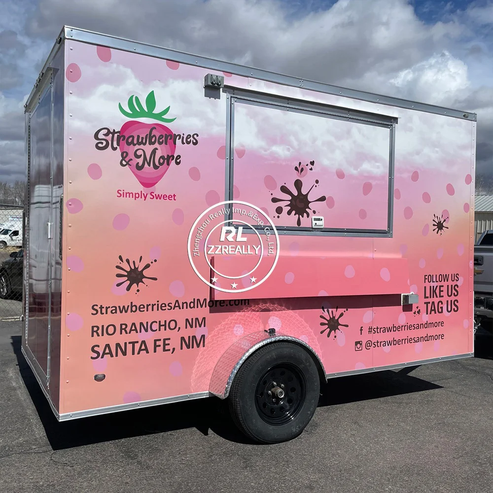 

Fully Equipped Foodtruck Fast Food Cart Mobile Square Catering Concession Food Trailers With Full Kitchen