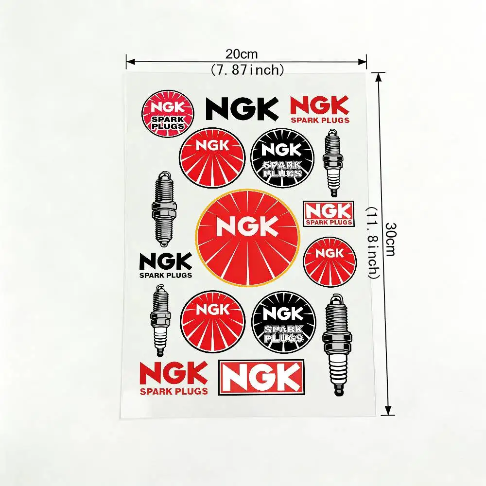NGK 반사 오토바이 스티커용 로고 오토바이 헬멧 연료 탱크 자전거용 방수 비닐 데칼