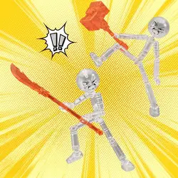 Dynamic Stickman 3D Action Figure Toy - Multi - Jointed, Movable, Assembled Robot (A5  1set)