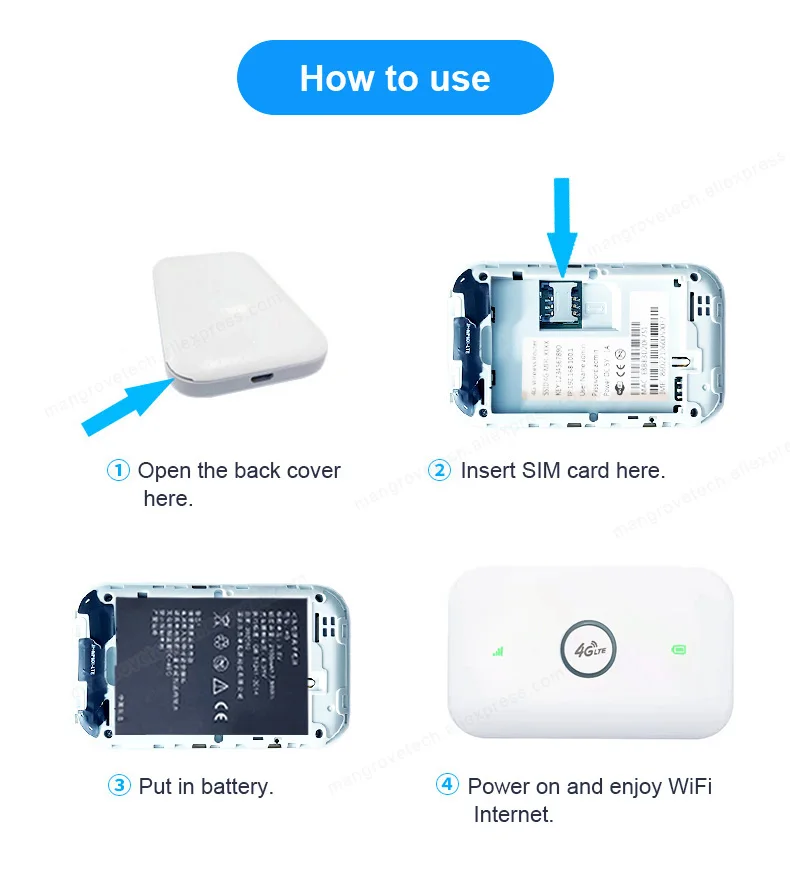 Hotspot, Sem Fio, 4G, LTE, Cartão Sim, Móvel, 8 Usuários