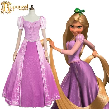 Costume da Rapunzel per donne adulte Tangled Rapunzel Principessa Abito viola Cosplay Abiti da festa di carnevale di Halloween per adulti
