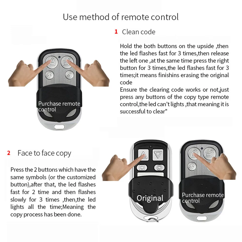 Metal Push Button Remote Control Transmitter ABCD / Lock Unlock 4Button 433MHz U