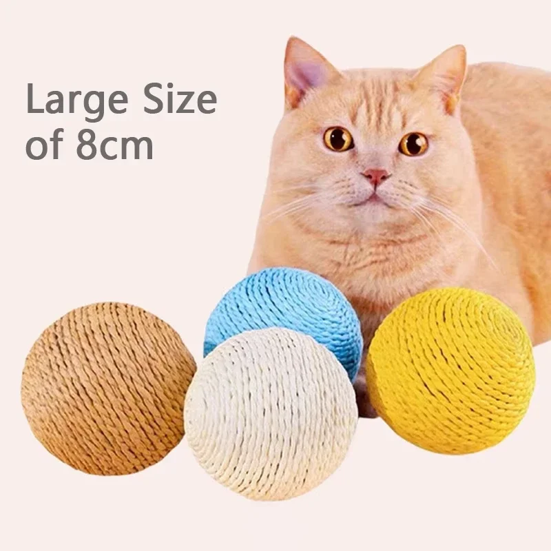 8cm Interactive Cat Scratching Ball Bite-Resistant Kitten Toy with Crinkle Sound for Chasing And Play