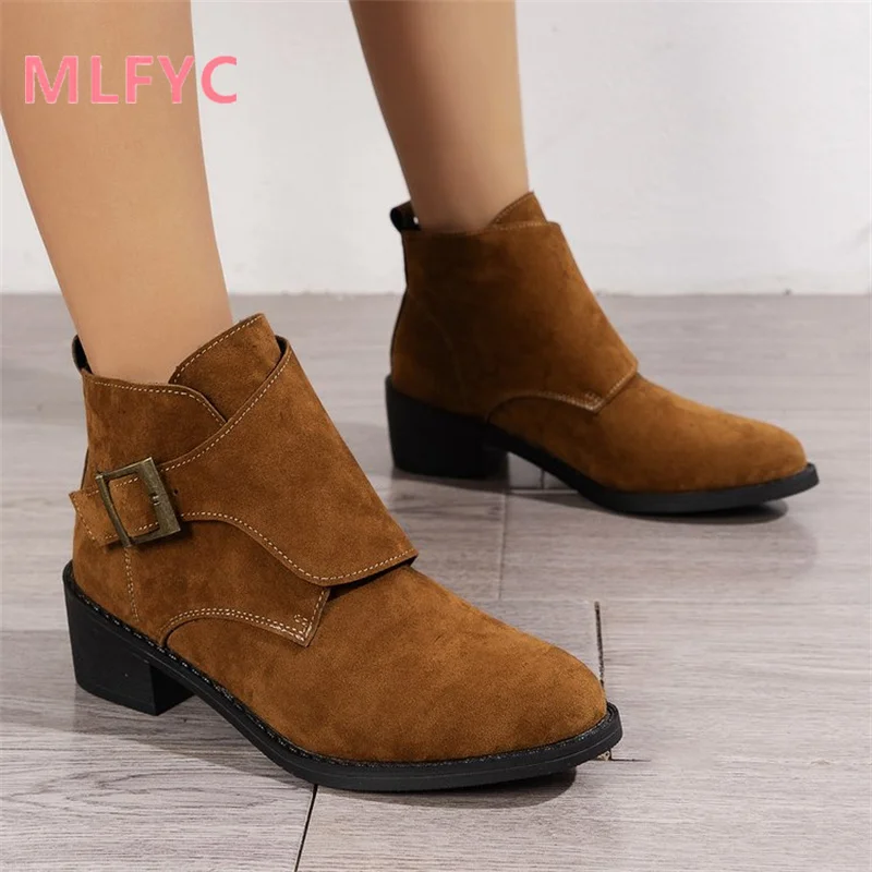 Thick Heel Fashion Short Boots European and American Autumn and Winter New Boots Fashion Boots Mujer