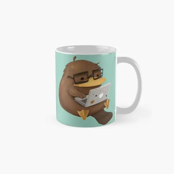 Nerdy Platypus Classic Mug Simple Tea Cup Design Handle Round Image